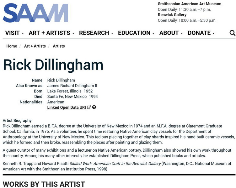 Smithsonian American Art Museum: Rick Dillingham Handout Smithsonian American Art Museum: Rick Dillingham Handout