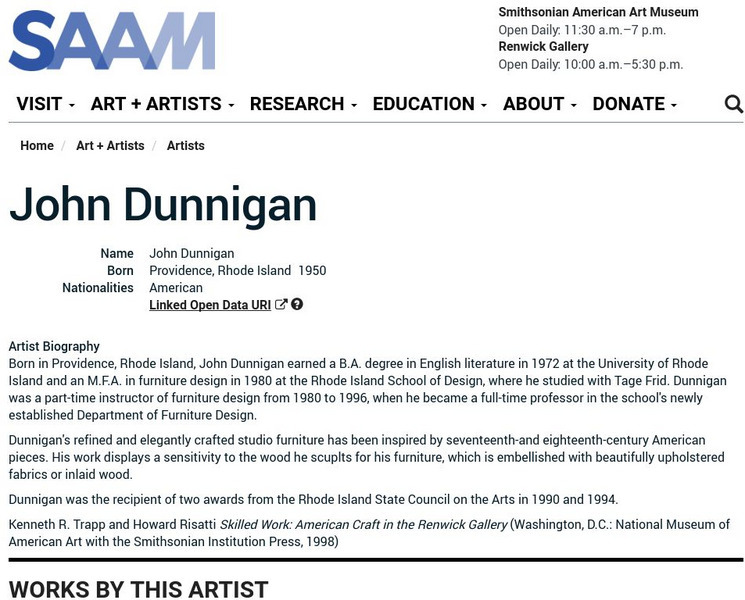 Smithsonian American Art Museum: John Dunnigan Handout Smithsonian American Art Museum: John Dunnigan Handout