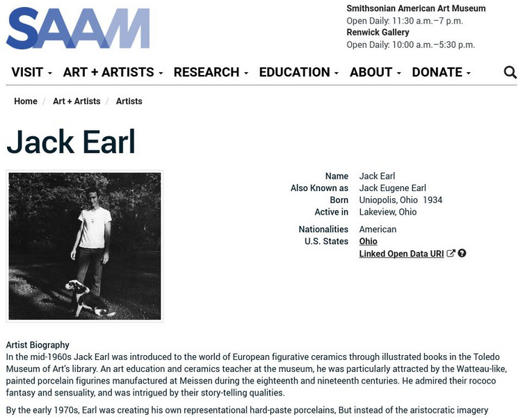 Smithsonian American Art Museum: Jack Earl Handout Smithsonian American Art Museum: Jack Earl Handout