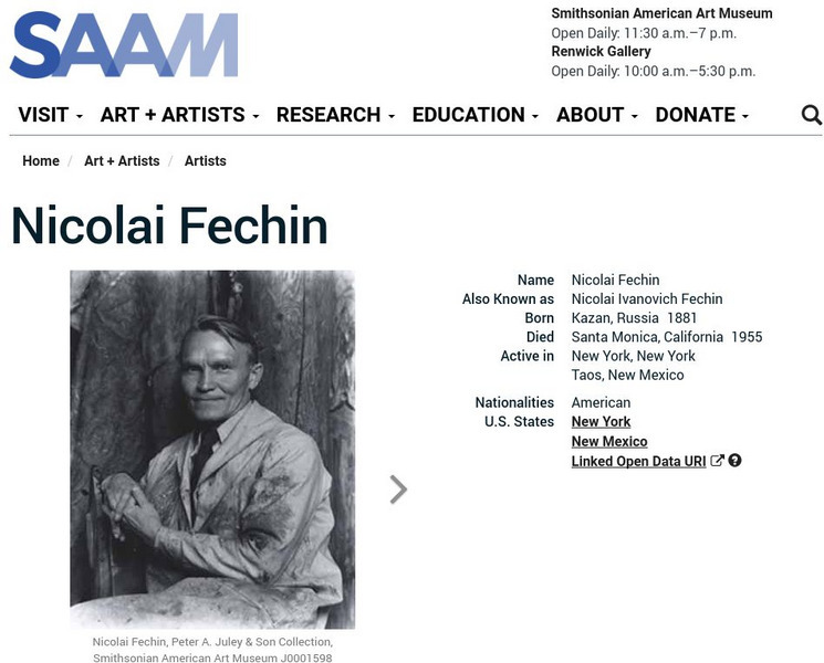Smithsonian American Art Museum: Nicolai Fechin Handout