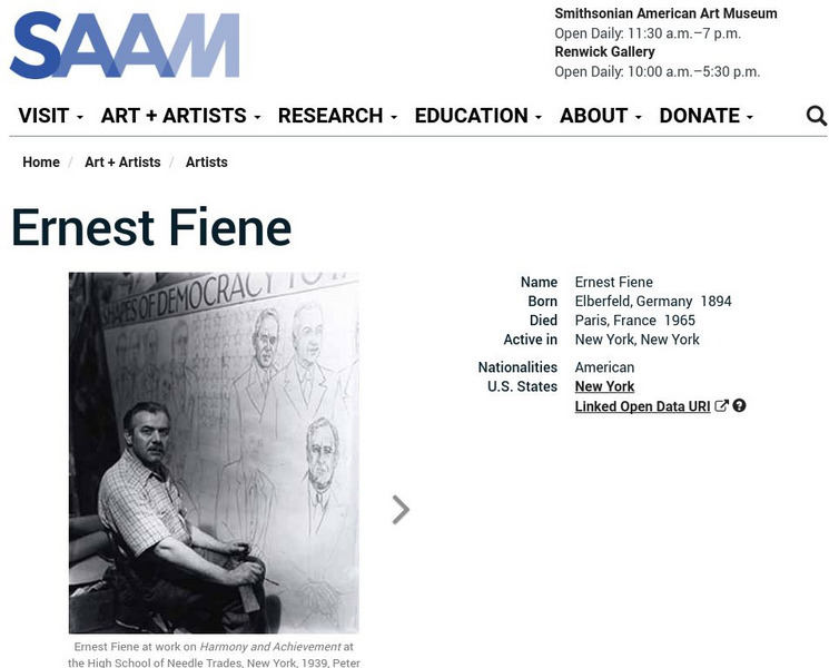 Smithsonian American Art Museum: Ernest Fiene Handout