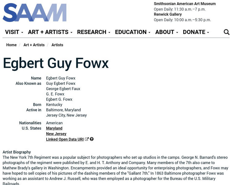 Smithsonian American Art Museum: Egbert Guy Fowx Handout