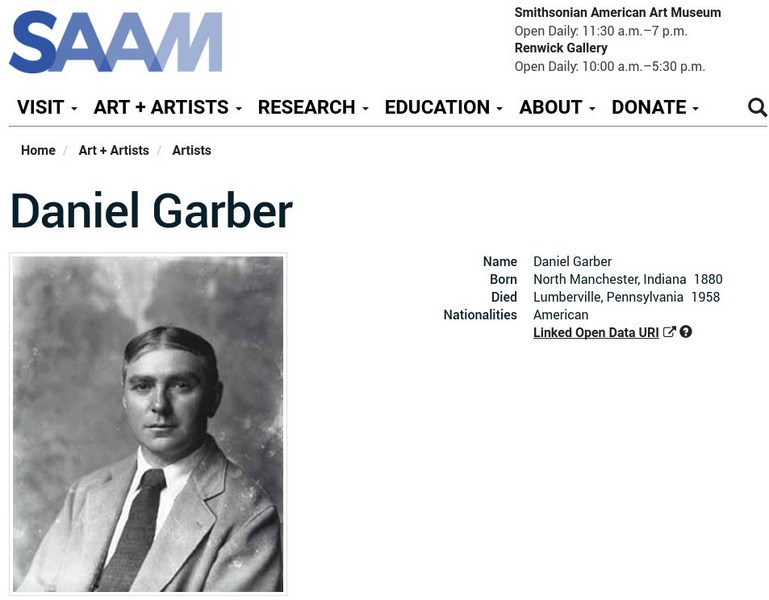 Smithsonian American Art Museum: Daniel Garber Handout Smithsonian American Art Museum: Daniel Garber Handout