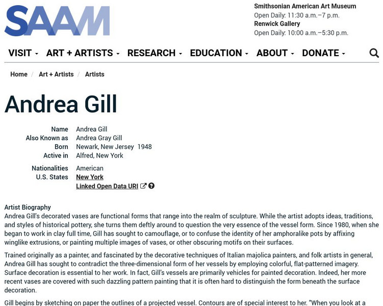 Smithsonian American Art Museum: Andrea Gill Handout
