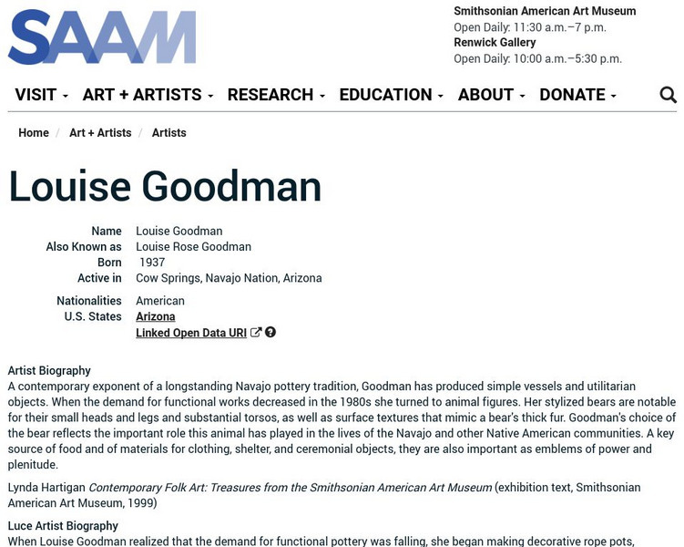 Smithsonian American Art Museum: Louise Goodman Handout