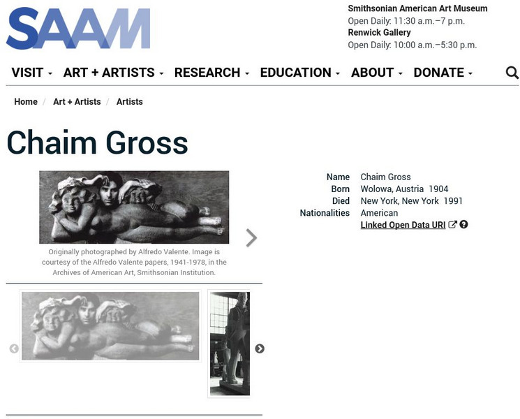 Smithsonian American Art Museum: Chaim Gross Handout