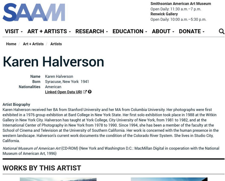 Smithsonian American Art Museum: Karen Halverson Handout