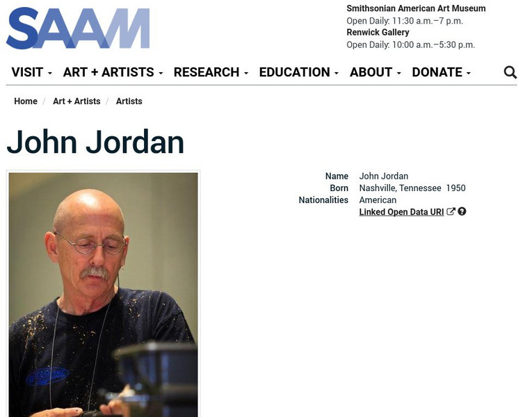 Smithsonian American Art Museum: John Jordan Handout Smithsonian American Art Museum: John Jordan Handout