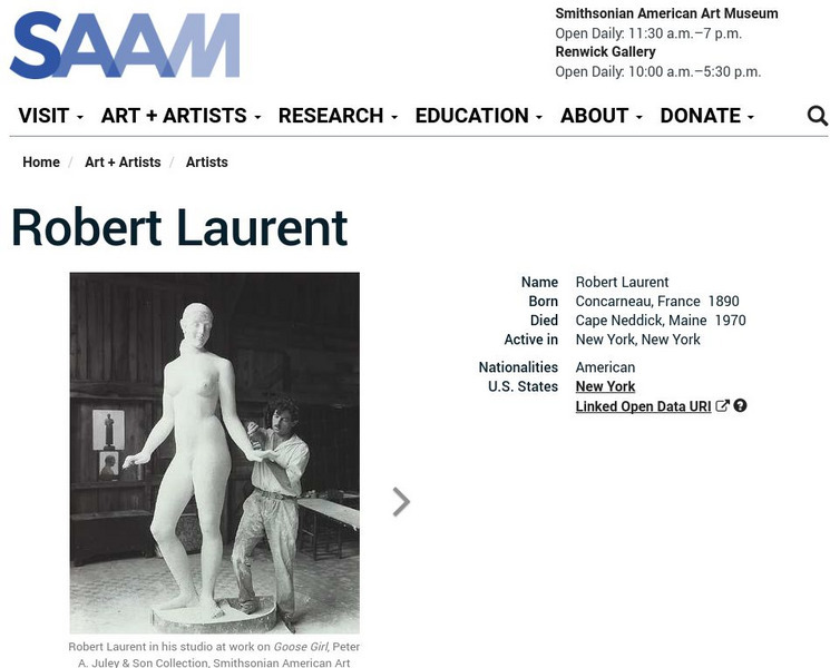 Smithsonian American Art Museum: Robert Laurent Handout Smithsonian American Art Museum: Robert Laurent Handout