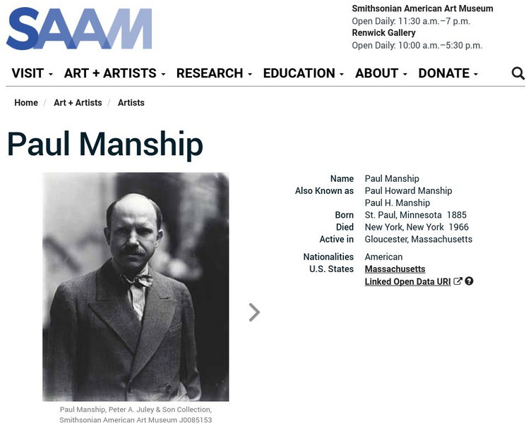 Smithsonian American Art Museum: Paul Manship Handout