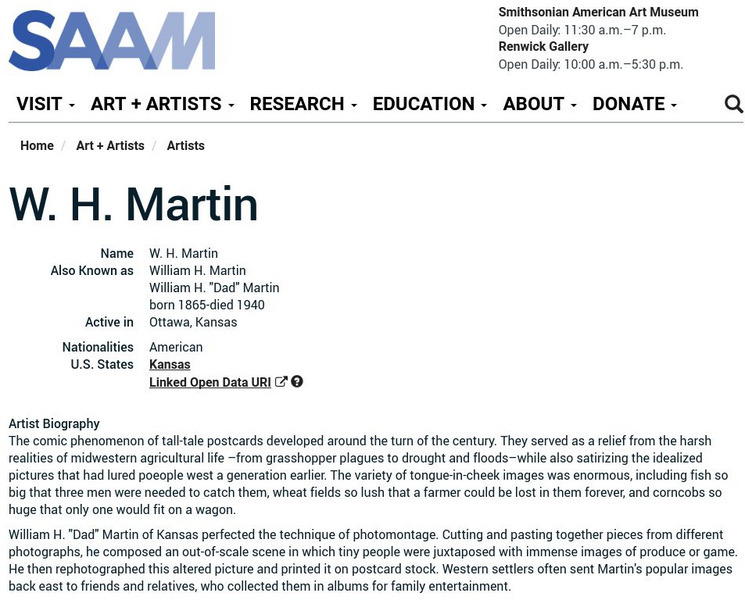 Smithsonian American Art Museum: W. H. Martin Handout