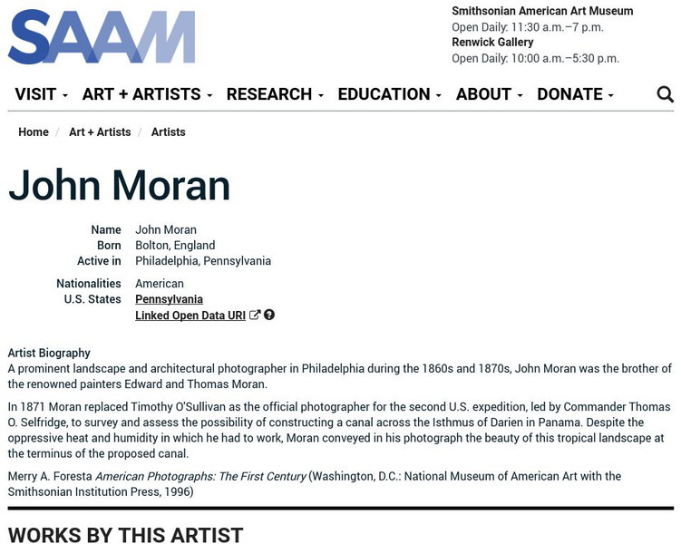 Smithsonian American Art Museum: John Moran Handout