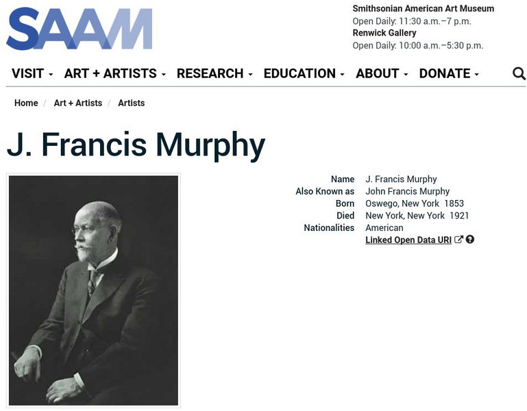 Smithsonian American Art Museum: J. Francis Murphy Handout