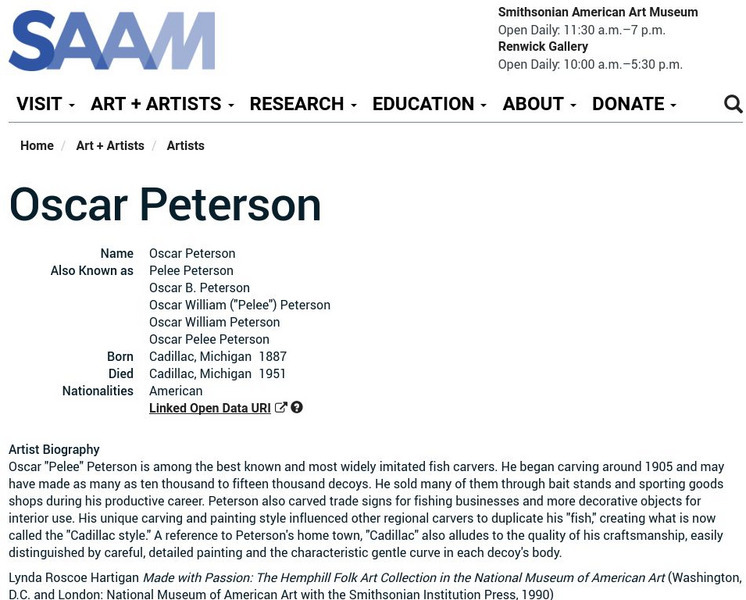 Smithsonian American Art Museum: Oscar Peterson Handout Smithsonian American Art Museum: Oscar Peterson Handout