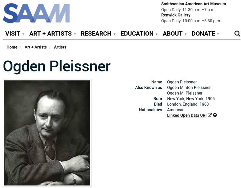 Smithsonian American Art Museum: Ogden Pleissner Handout Smithsonian American Art Museum: Ogden Pleissner Handout