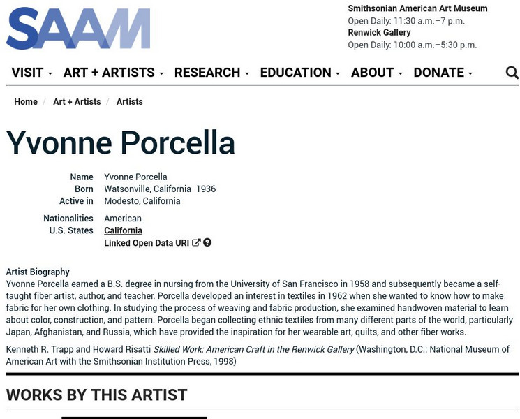 Smithsonian American Art Museum: Yvonne Porcella Handout Smithsonian American Art Museum: Yvonne Porcella Handout