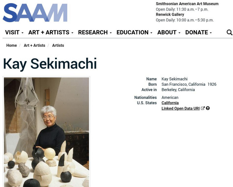 Smithsonian American Art Museum: Kay Sekimachi Handout Smithsonian American Art Museum: Kay Sekimachi Handout