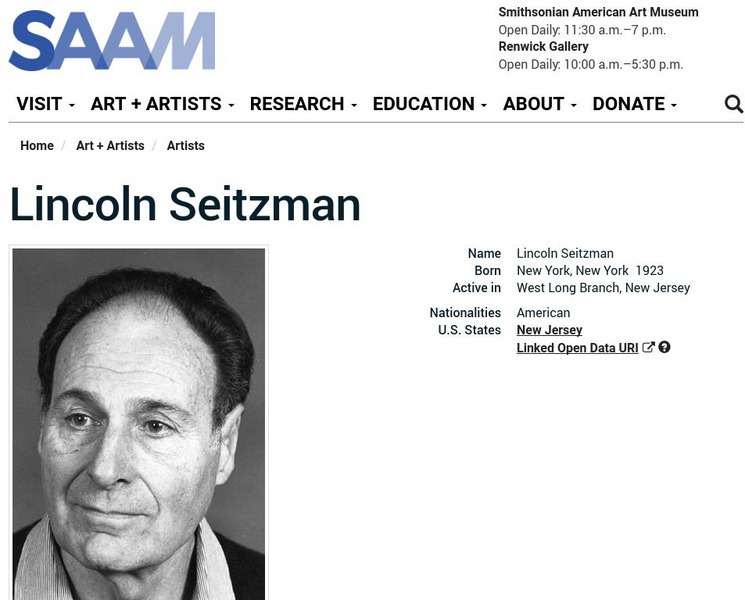 Smithsonian American Art Museum: Lincoln Seitzman Handout Smithsonian American Art Museum: Lincoln Seitzman Handout