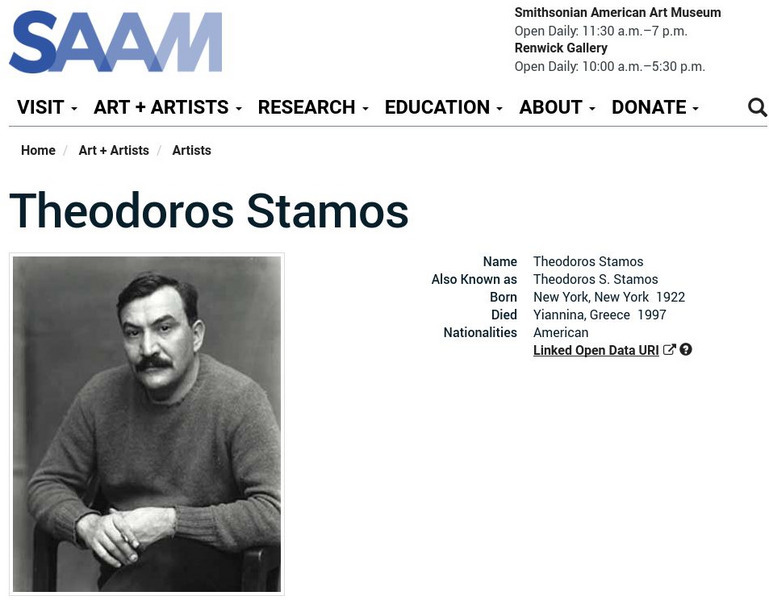 Smithsonian American Art Museum: Theodoros Stamos Handout Smithsonian American Art Museum: Theodoros Stamos Handout