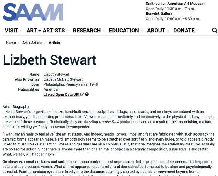 Smithsonian American Art Museum: Lizbeth Stewart Handout Smithsonian American Art Museum: Lizbeth Stewart Handout