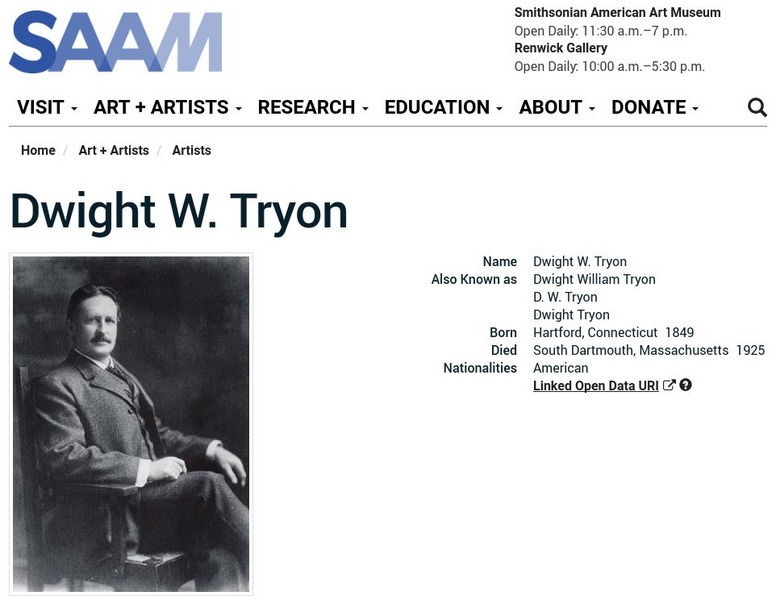 Smithsonian American Art Museum: Dwight W. Tryon Handout Smithsonian American Art Museum: Dwight W. Tryon Handout