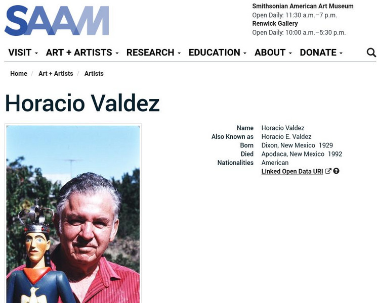 Smithsonian American Art Museum: Horacio Valdez Handout
