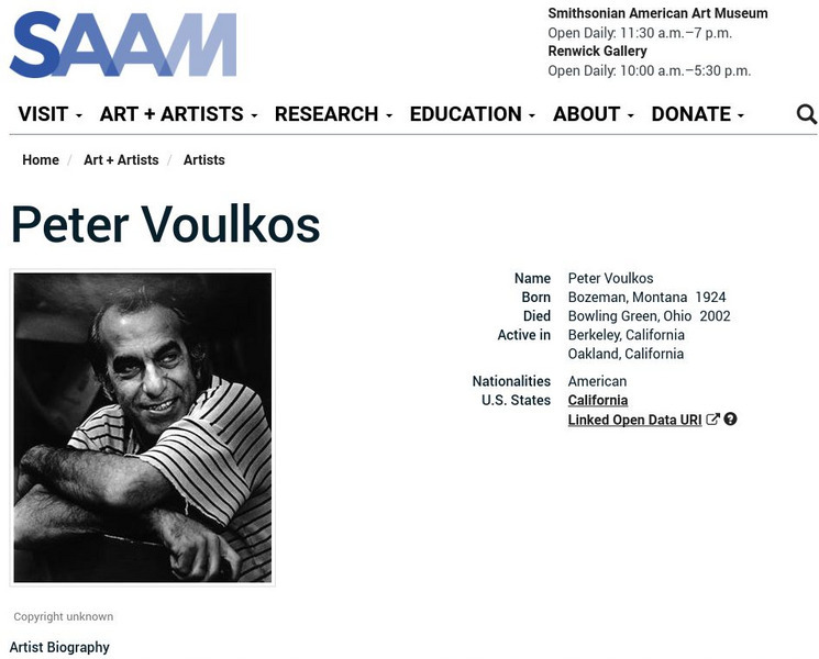 Smithsonian American Art Museum: Peter Voulkos Handout