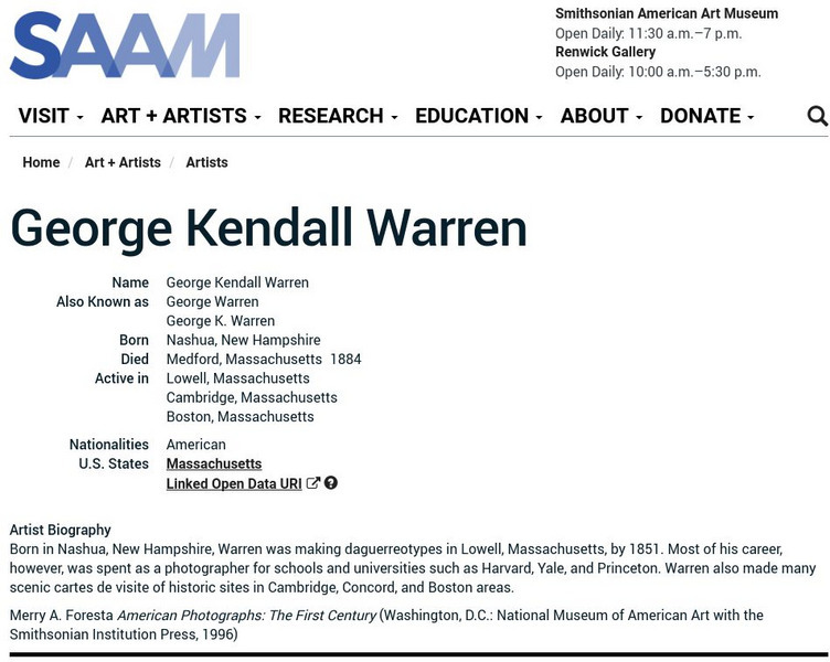 Smithsonian American Art Museum: George Kendall Warren Handout