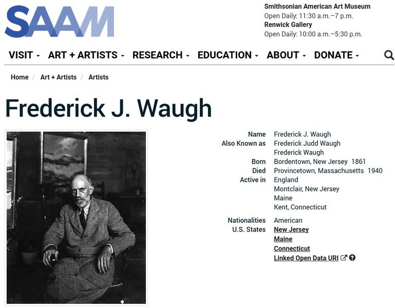 Smithsonian American Art Museum: Frederick J. Waugh Handout