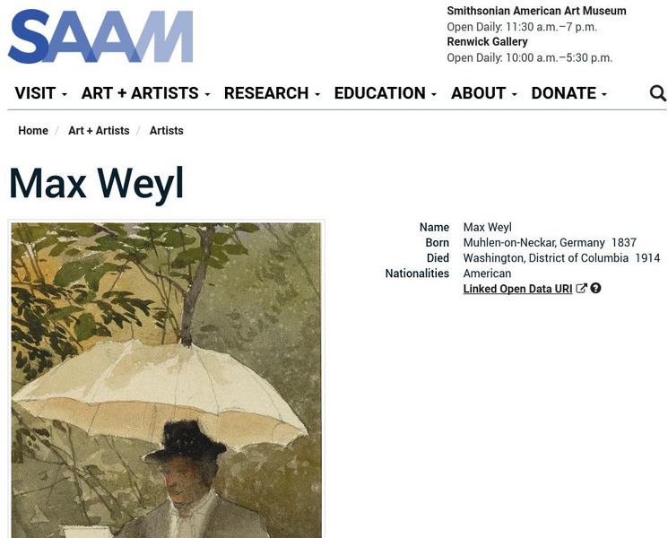 Smithsonian American Art Museum: Max Weyl Handout Smithsonian American Art Museum: Max Weyl Handout
