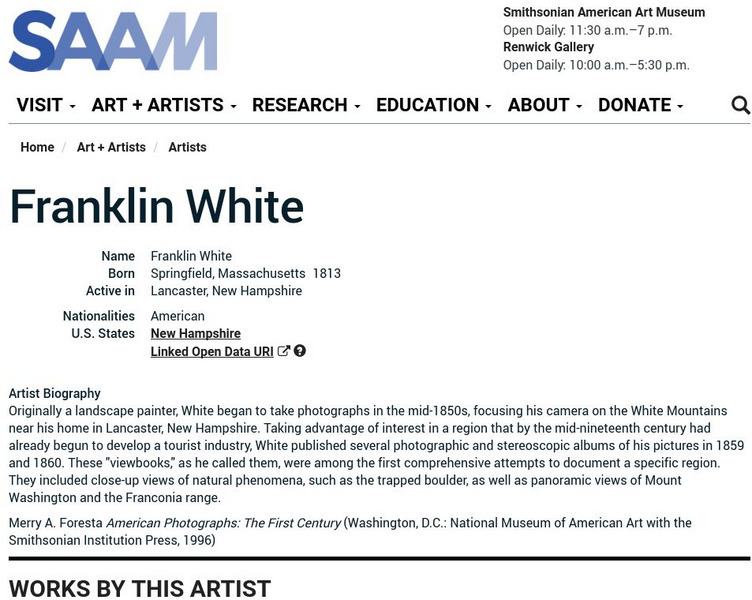 Smithsonian American Art Museum: Franklin White Handout