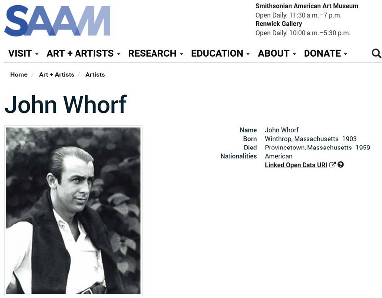 Smithsonian American Art Museum: John Whorf Handout Smithsonian American Art Museum: John Whorf Handout