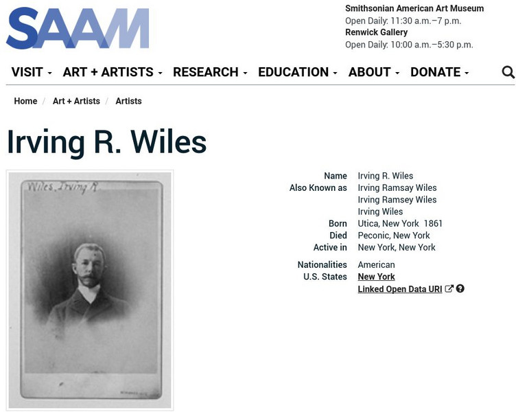 Smithsonian American Art Museum: Irving R. Wiles Handout Smithsonian American Art Museum: Irving R. Wiles Handout