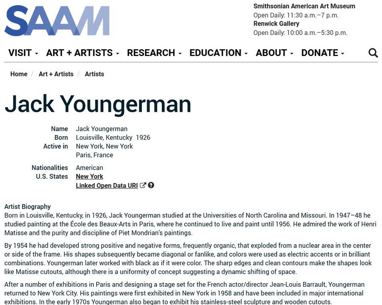 Smithsonian American Art Museum: Jack Youngerman Handout