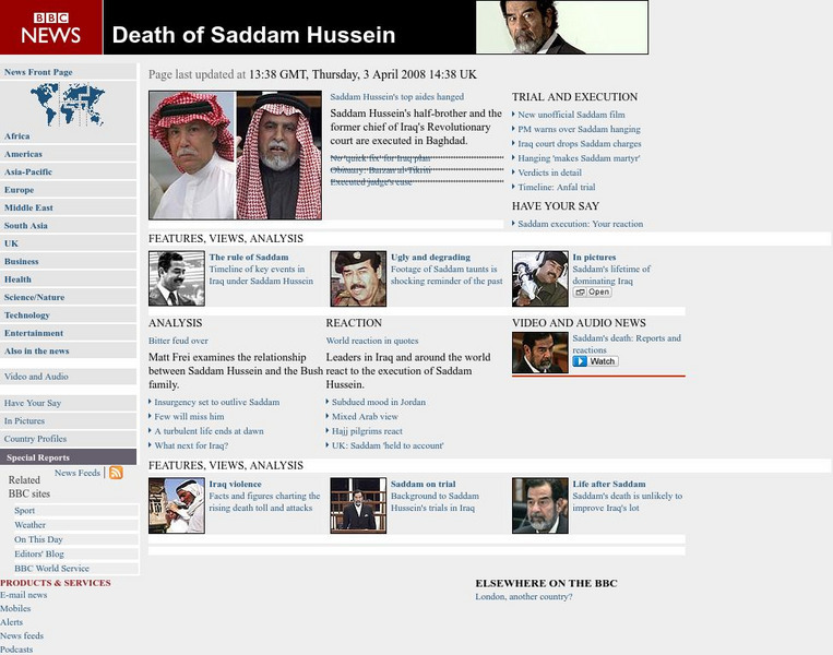 Bbc: Death of Saddam Hussein Website Bbc: Death of Saddam Hussein Website