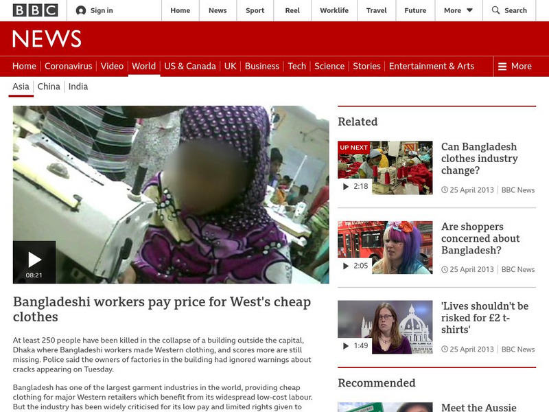 Bbc News: Bangladeshi Workers Pay Price for West's Cheap Clothes Instructional Video