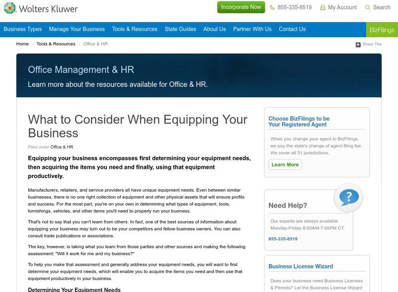 Small Business Guide: Equipping Your Business Article Small Business Guide: Equipping Your Business Article
