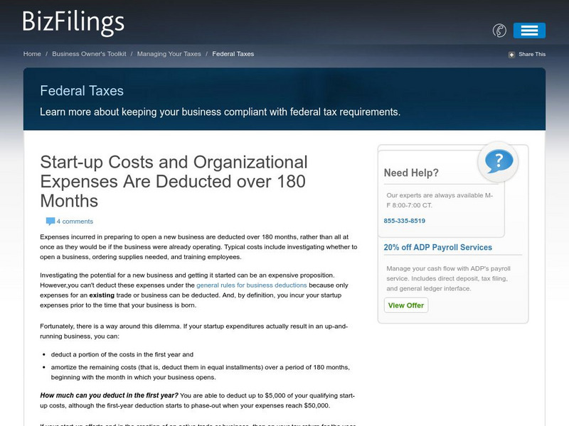 Business Owner's Toolkit: Incorporation Expenses Activity Business Owner's Toolkit: Incorporation Expenses Activity