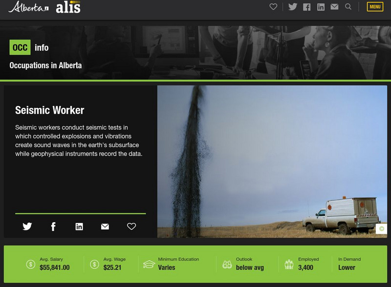 Alberta Learning Information Service: Seismic Worker Article Alberta Learning Information Service: Seismic Worker Article