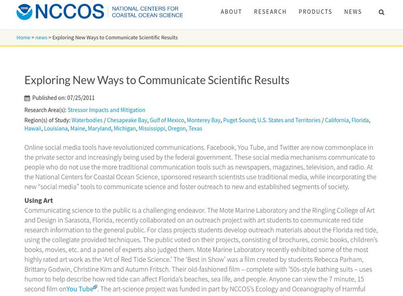 Noaa: Nccos: Exploring New Ways to Communicate Scientific Results Website Noaa: Nccos: Exploring New Ways to Communicate Scientific Results Website