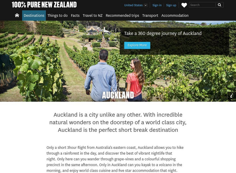 100% Pure New Zealand: Auckland Website