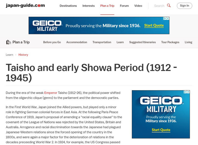 Japan guide.com: Militarism and World War Ii Article Japan guide.com: Militarism and World War Ii Article