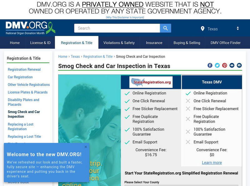 Dmv.org: Smog Check and Car Inspection in Texas Website Dmv.org: Smog Check and Car Inspection in Texas Website