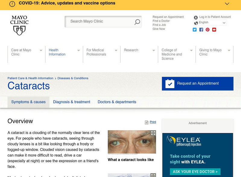 Mayo Clinic: Cataracts Website Mayo Clinic: Cataracts Website