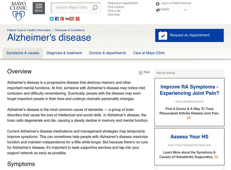 Mayo Clinic: Alzheimer's Disease Handout