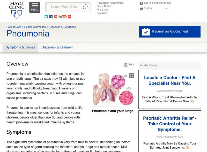 Mayo Clinic: Pneumonia Handout Mayo Clinic: Pneumonia Handout