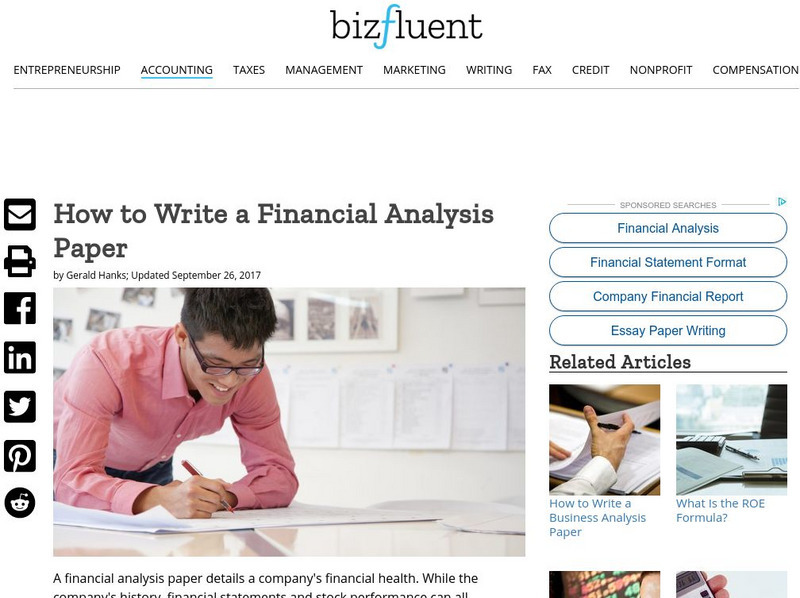 E How: How to Write a Financial Analysis Paper Article E How: How to Write a Financial Analysis Paper Article