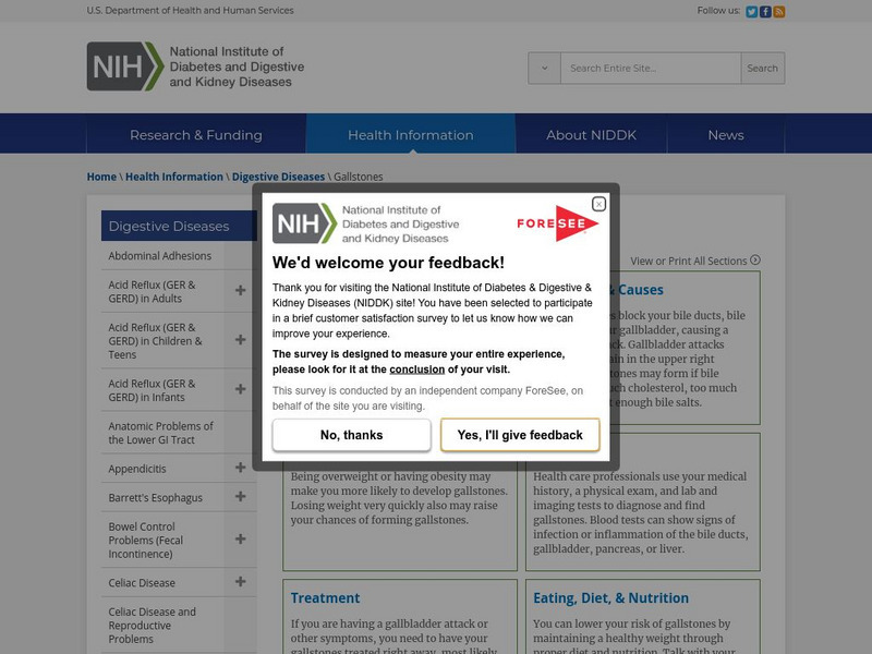 Niddk: Gallstones Handout