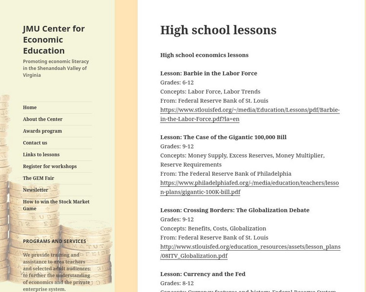 James Madison University: Online High School Economics Lessons Lesson Plan James Madison University: Online High School Economics Lessons Lesson Plan