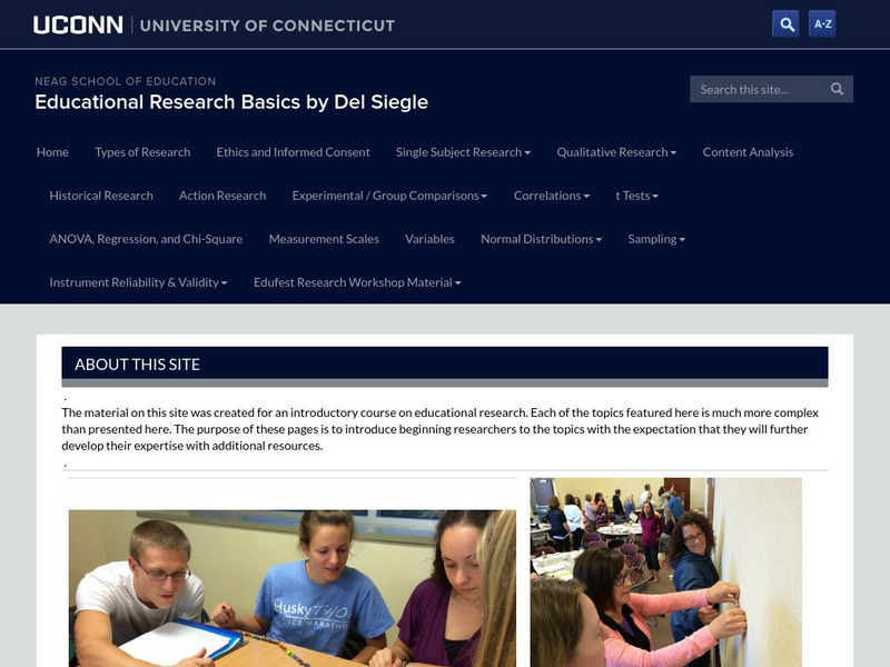 University of Connecticut: Educational Research Basics Website University of Connecticut: Educational Research Basics Website